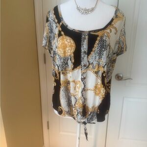 Eye Candy Women's Black and Gold Blouse